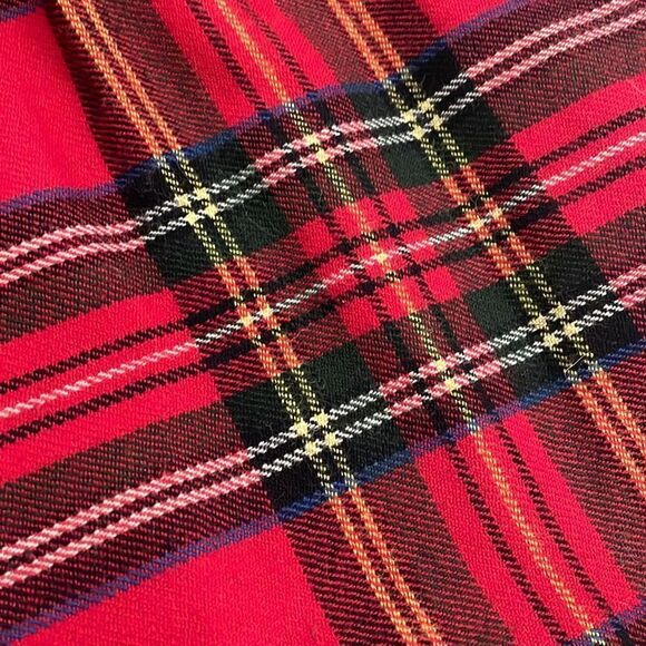 Vintage Tartan Plaid Wool Pencil Skirt with Ruffle detail Sz 8 with belt - Picture 4 of 11